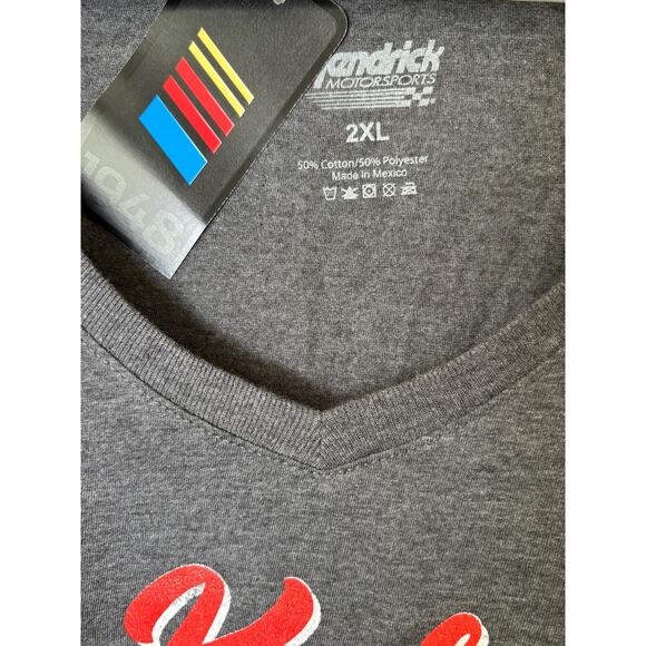 Kyle Larson Hendrick Motorsports Nascar Women's Gray V-Neck T-Shirt NWT  2XL‎ - Picture 4 of 5